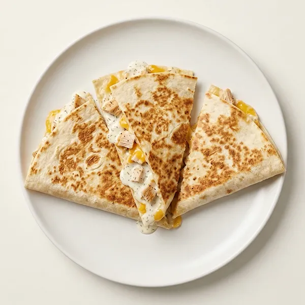 Creamy Ranch Chicken and Cheddar Quesadilla